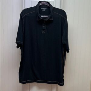 Johnston & Murphy Black Polo with Contrast Stitching